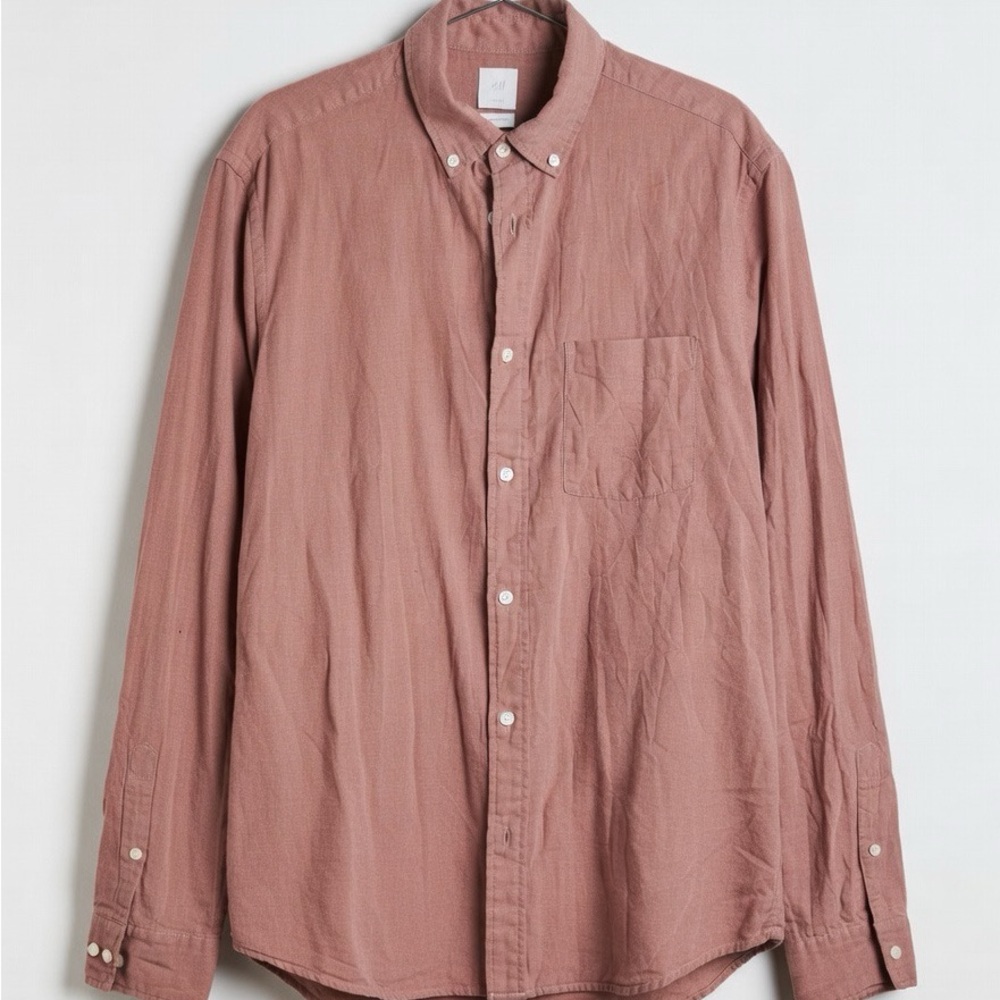 Men's Button-Up Shirt in Dusty Rose